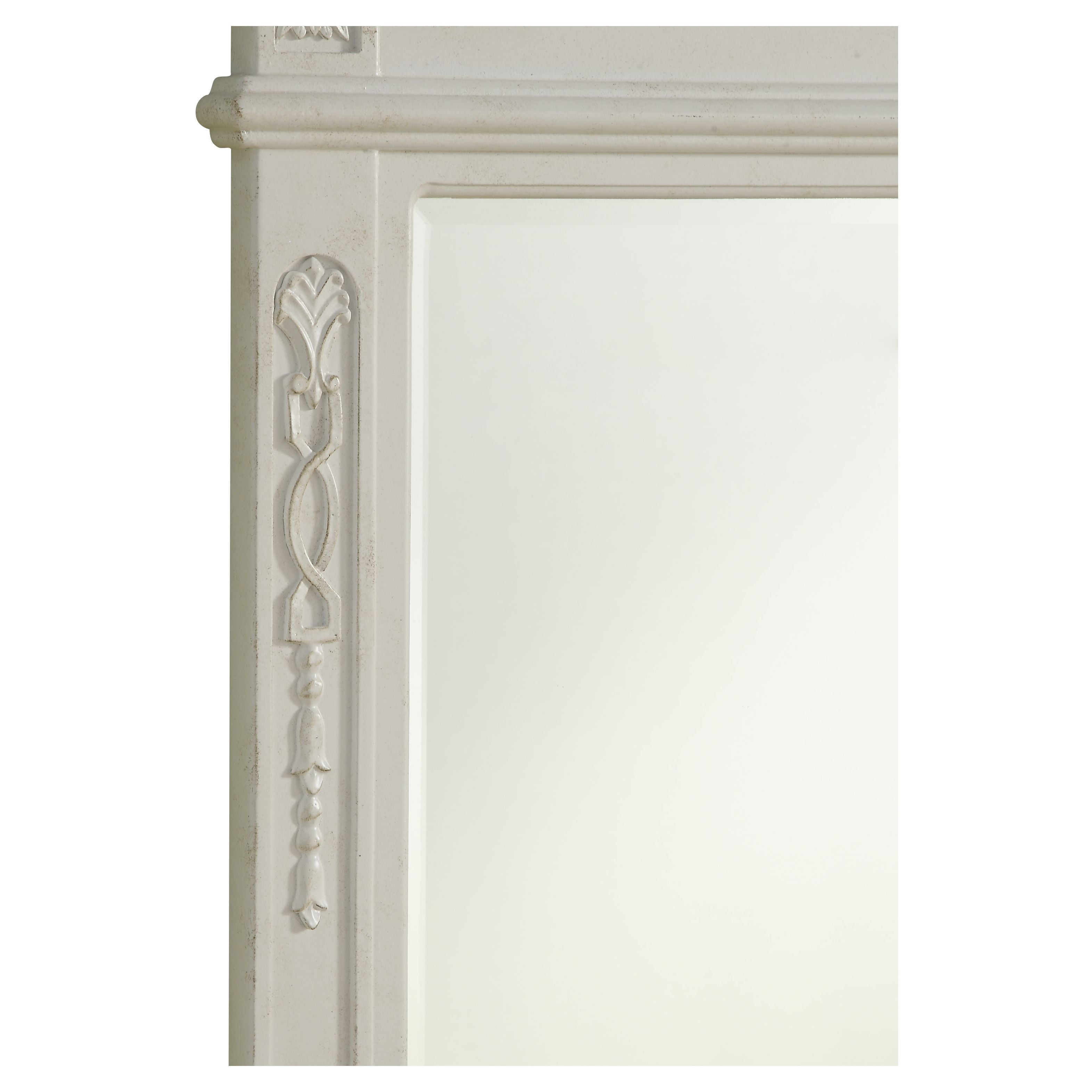 Elegant Decor, VM3001AW Danville 32" x 38" Wood Framed Decorative Mirror in Antique White