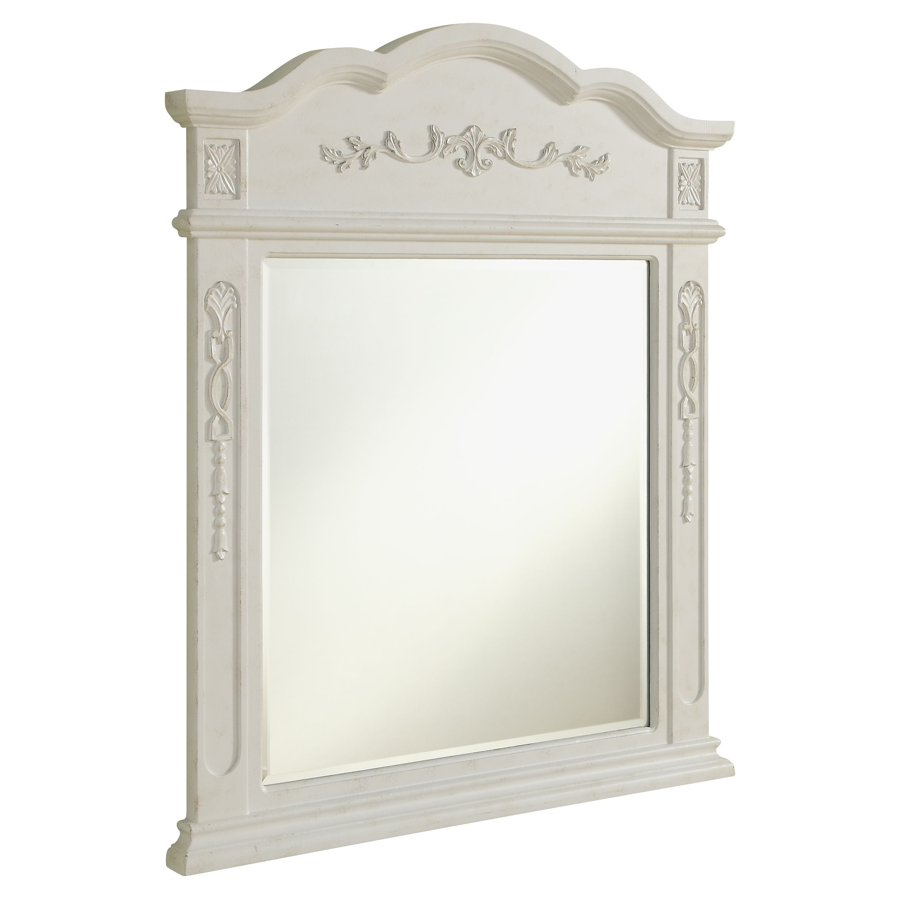 Elegant Decor, VM3001AW Danville 32" x 38" Wood Framed Decorative Mirror in Antique White