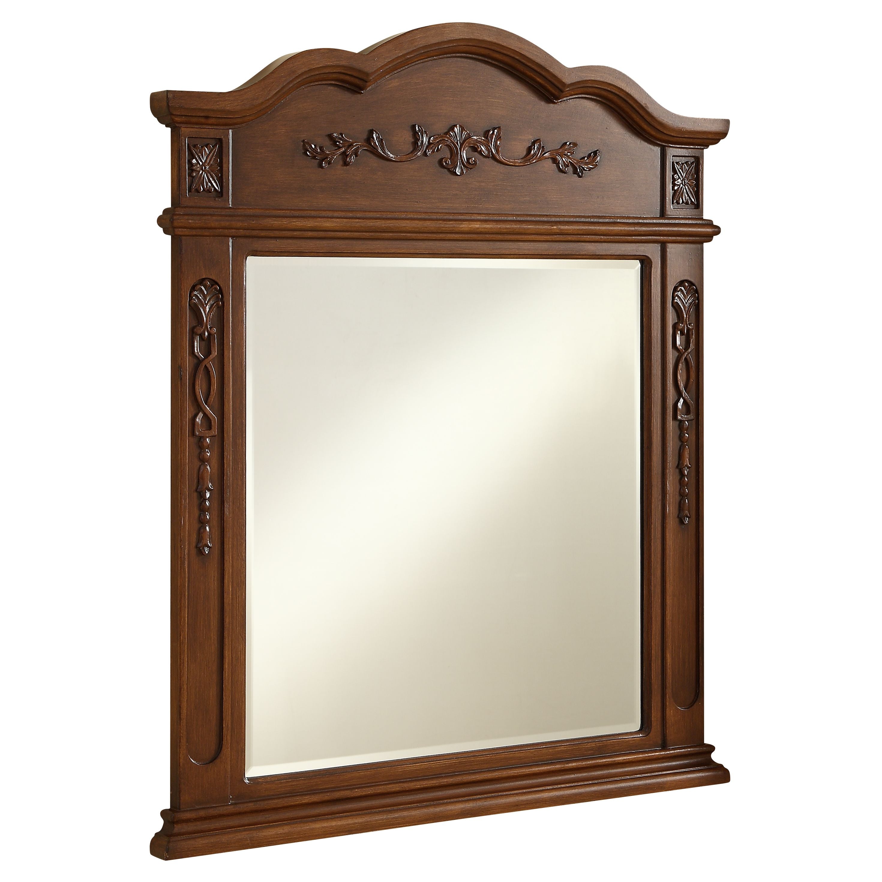 Elegant Decor, VM3001BR Danville 32" x 38" Wood Framed Decorative Mirror in Brown