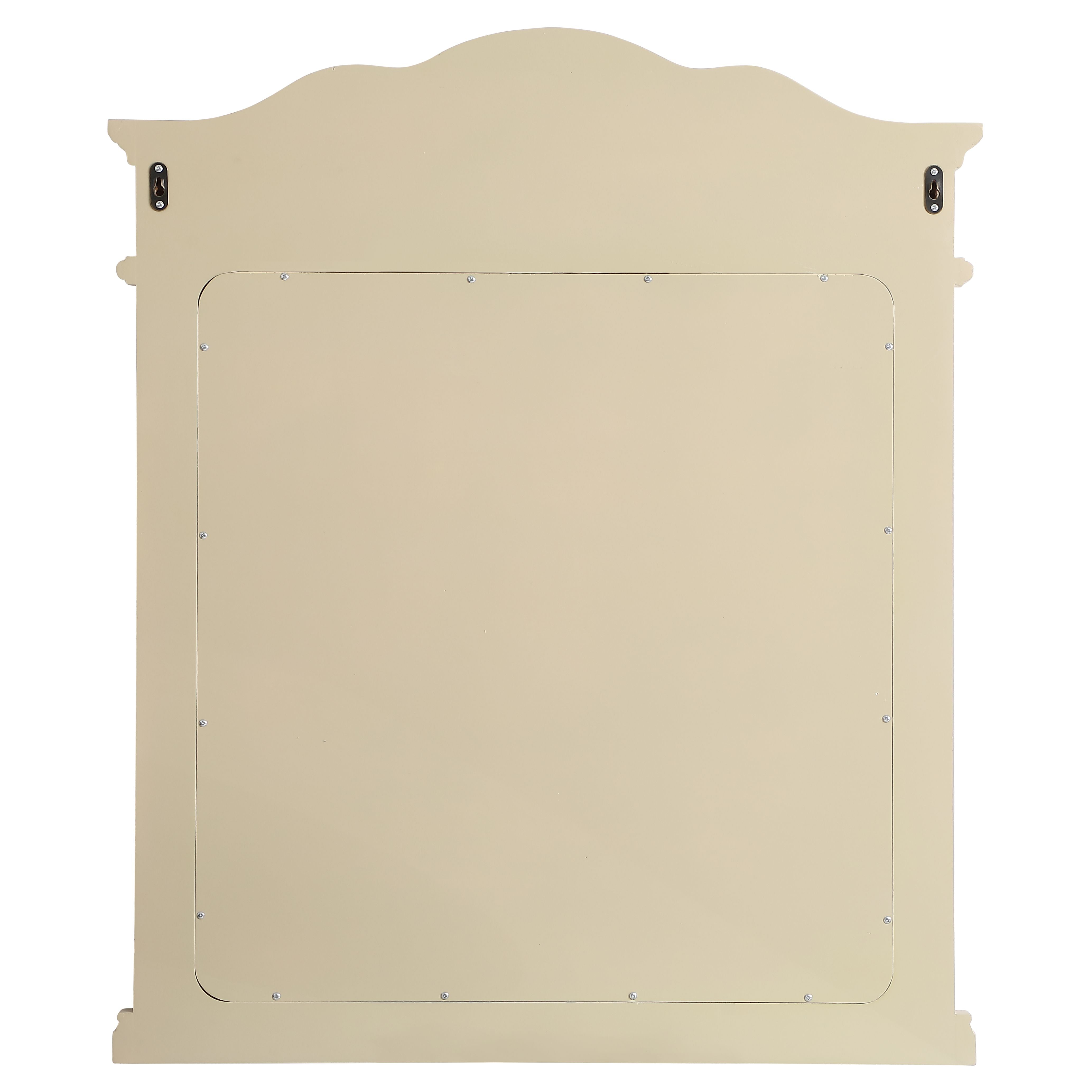 Elegant Decor, VM3001LT Danville 32" x 38" Wood Framed Decorative Mirror in Light Antique Beige