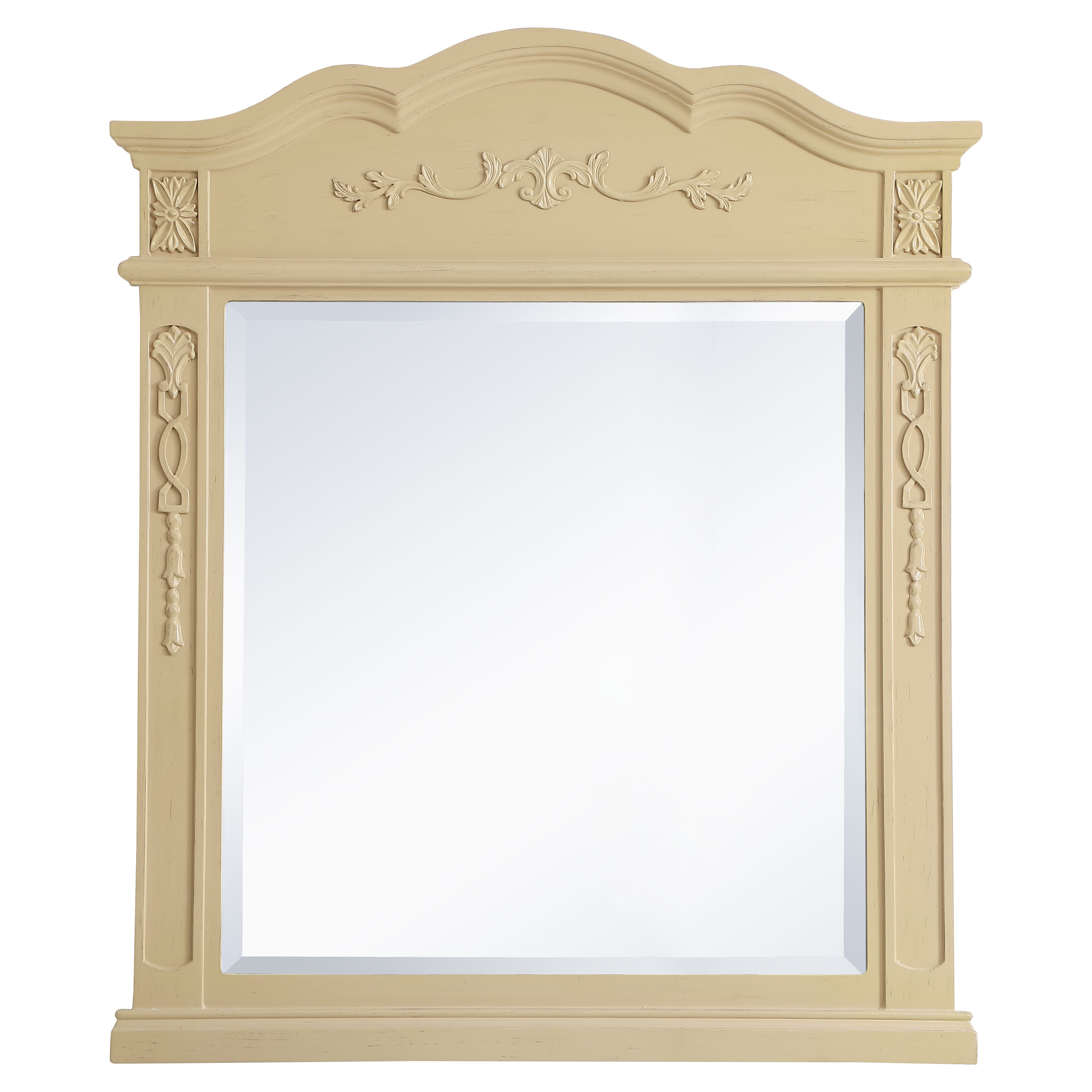 Elegant Decor, VM3001LT Danville 32" x 38" Wood Framed Decorative Mirror in Light Antique Beige